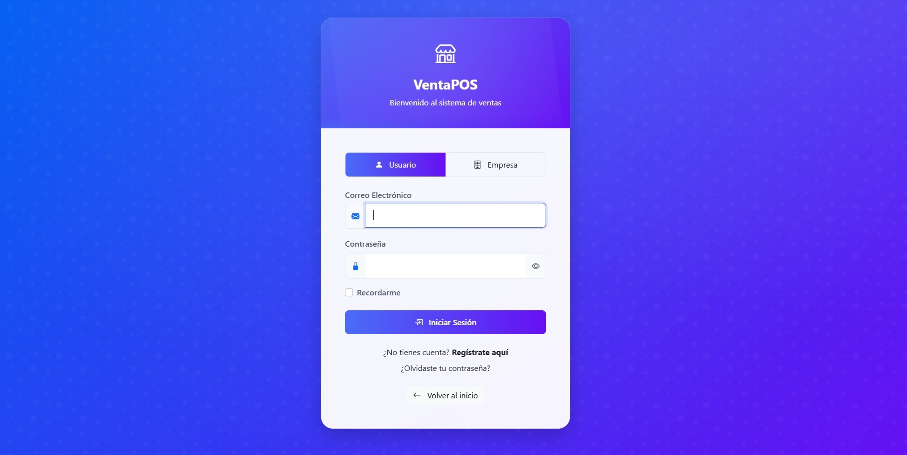 Venta POS - Dashboard Principal